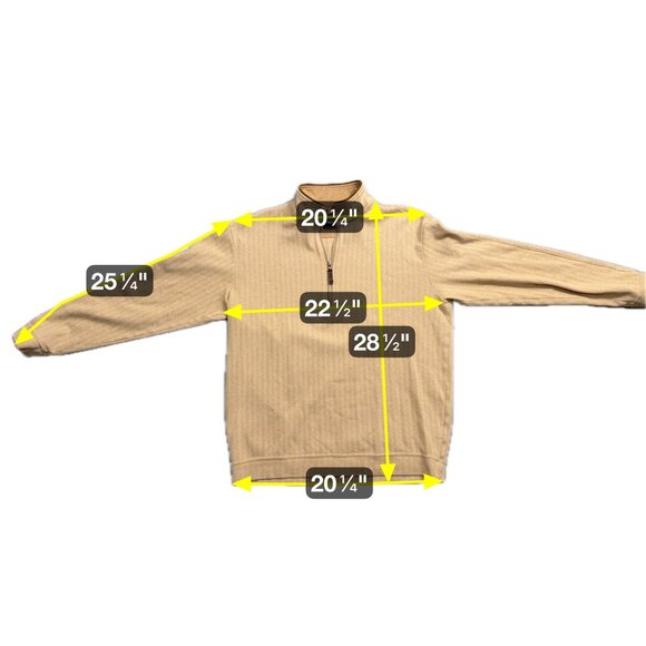 Straight‎ Down 1/4 Zip Pullover Sweater Beige Men's Large Golf Fall Casual - Picture 7 of 7